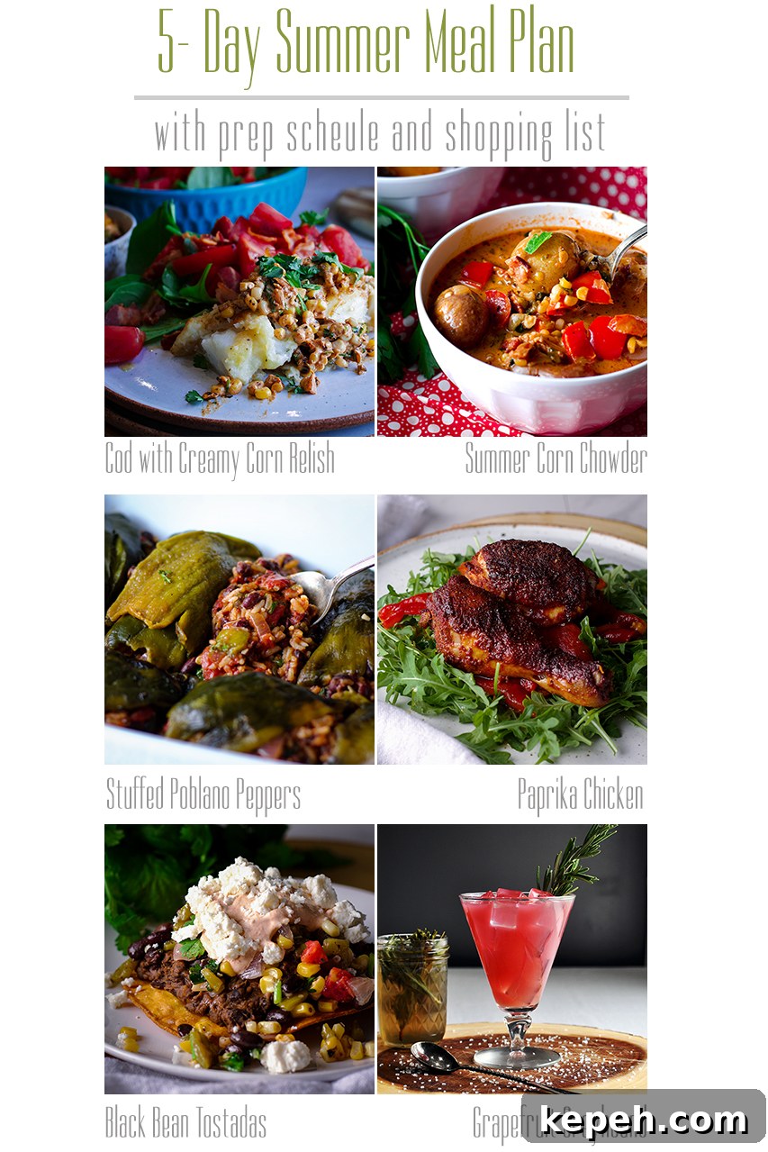 Summer Dinner Ideas: Weeknight Meal Plan for Hot Evenings 8 5- Day Summer Meal Plan
