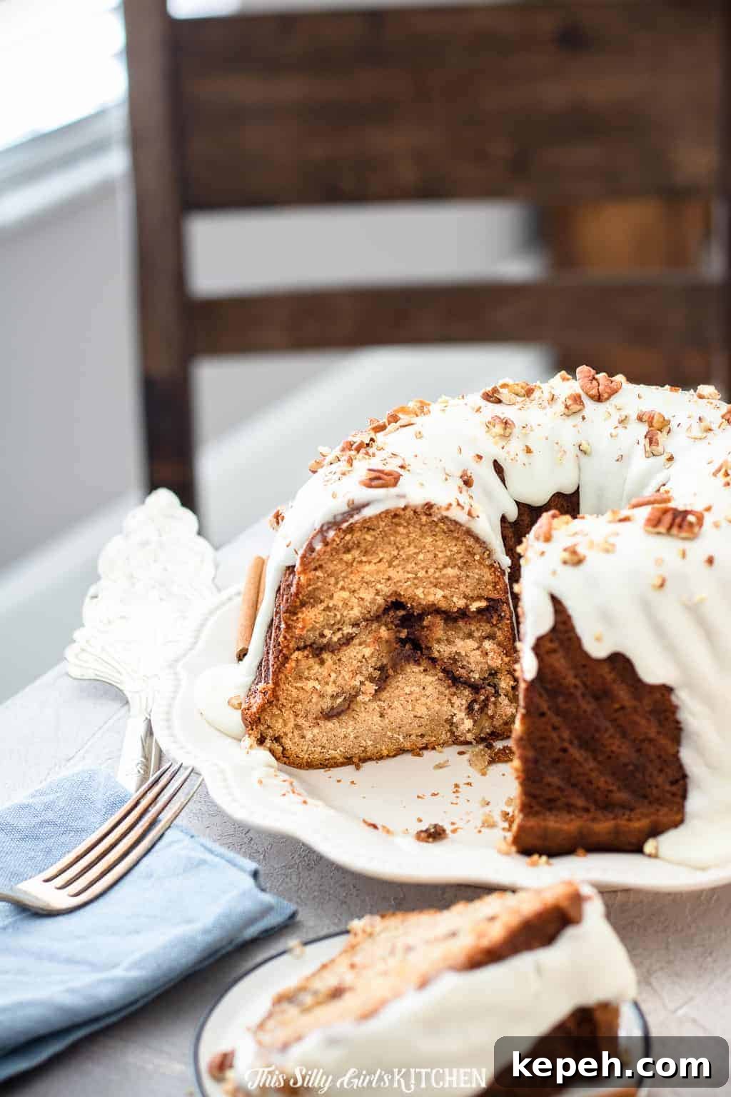 Apple Cinnamon Coffee Cake Sliced cinnamon coffee cake