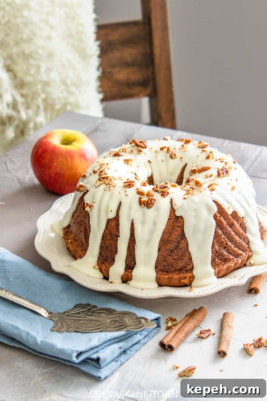 Glazed coffee cake glazed coffee cake on table