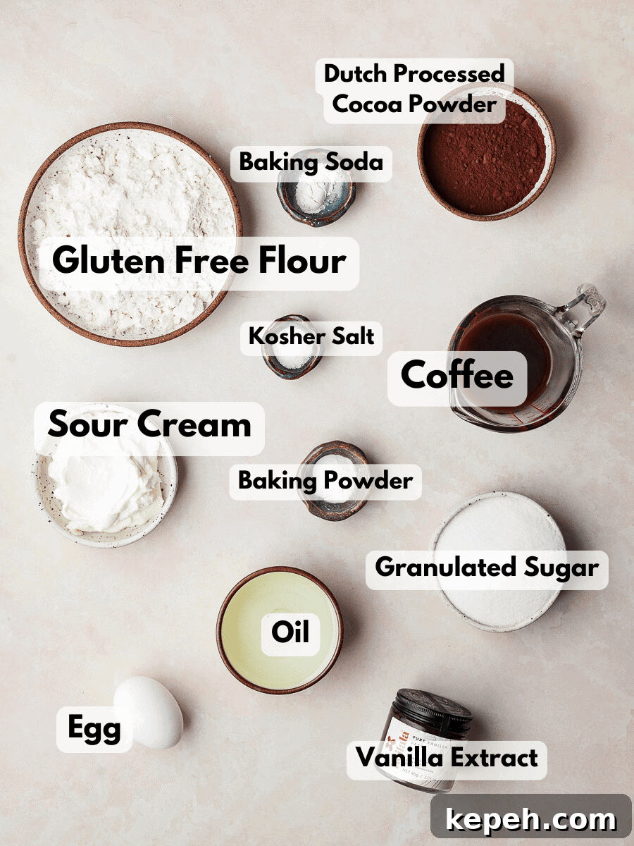 Gluten-Free Chocolate Snack Cake Recipe for Quick Treats 3 a collage of ingredients needed to make a chocolate snack cake