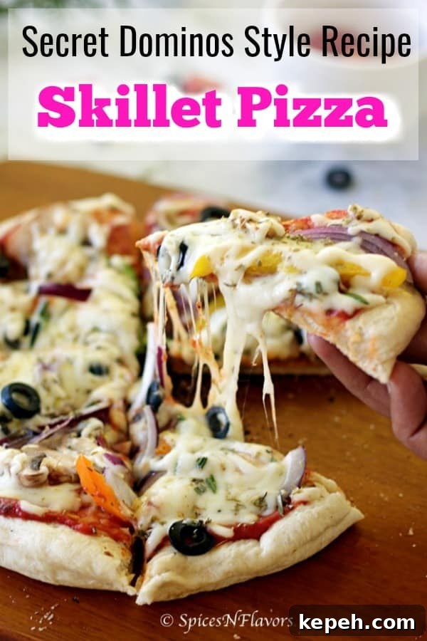 pin image of tawa pizza recipe or skillet pizza
