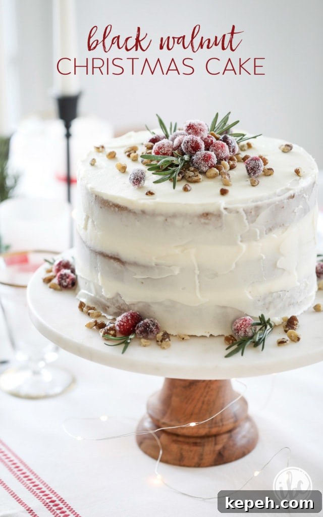Black Walnut Christmas Cake Recipe with Spiced Glaze 2 Black Walnut Christmas Cake