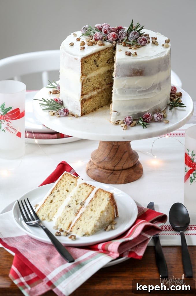 Black Walnut Christmas Cake Recipe with Spiced Glaze 11 Black walnut cake sliced