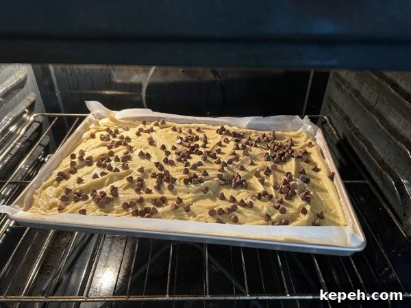 Sheet Pan Blondie Bars Sheet Pan Blondie Bars in the oven