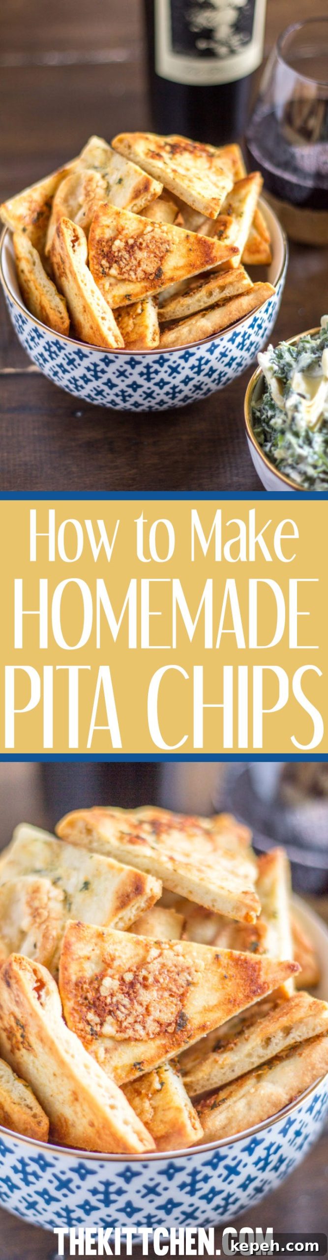 Crispy Homemade Pita Chips: Simple Recipe for Snack Lovers 6 Homemade pita chips are easy to make in just a few minutes of active preparation time. I love to make parmesan garlic pita chips to serve with spinach artichoke dip, but they are delicious on their own too.