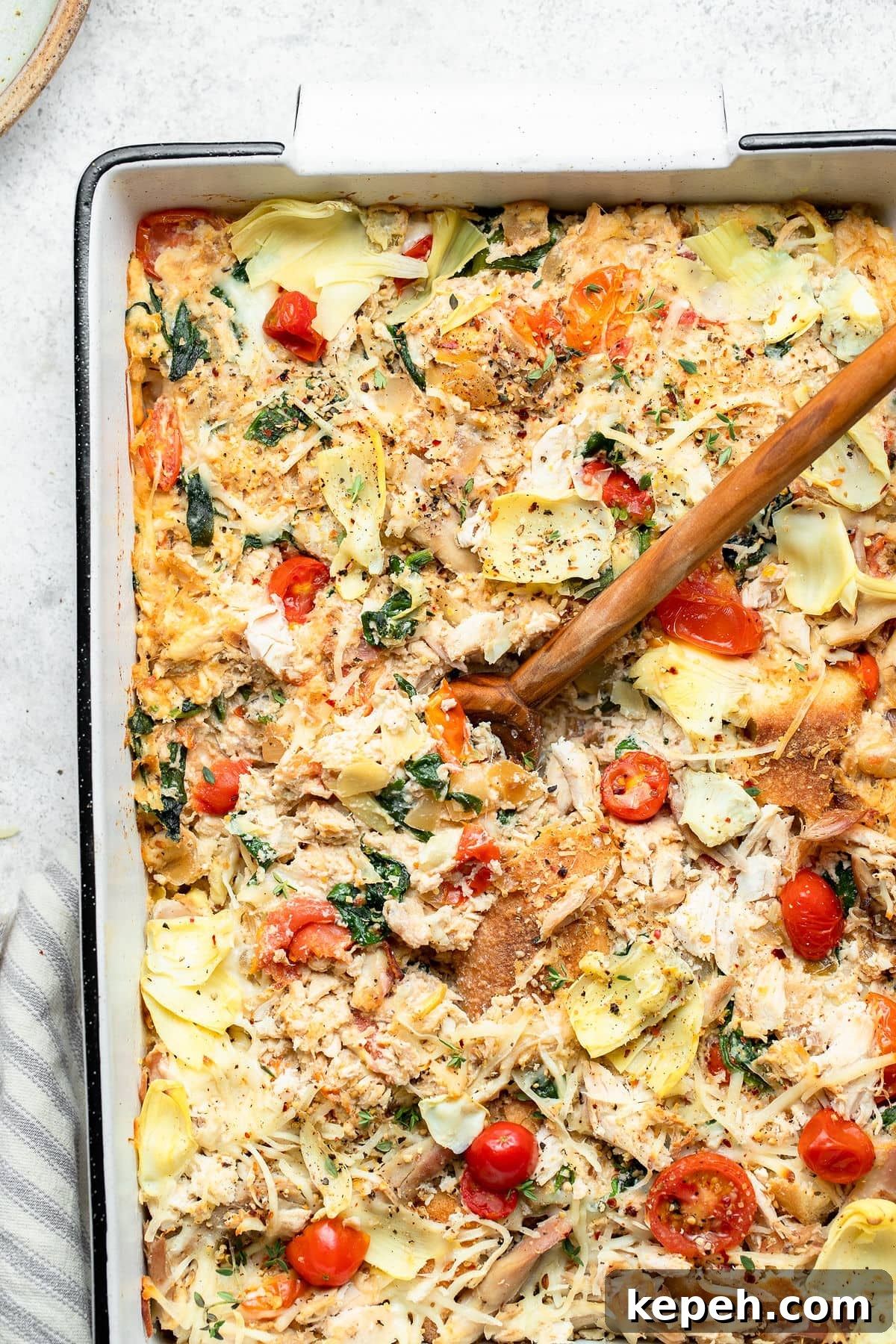 Spinach & Artichoke Chicken Bake with Creamy Cheese Crust 6 spinach artichoke chicken