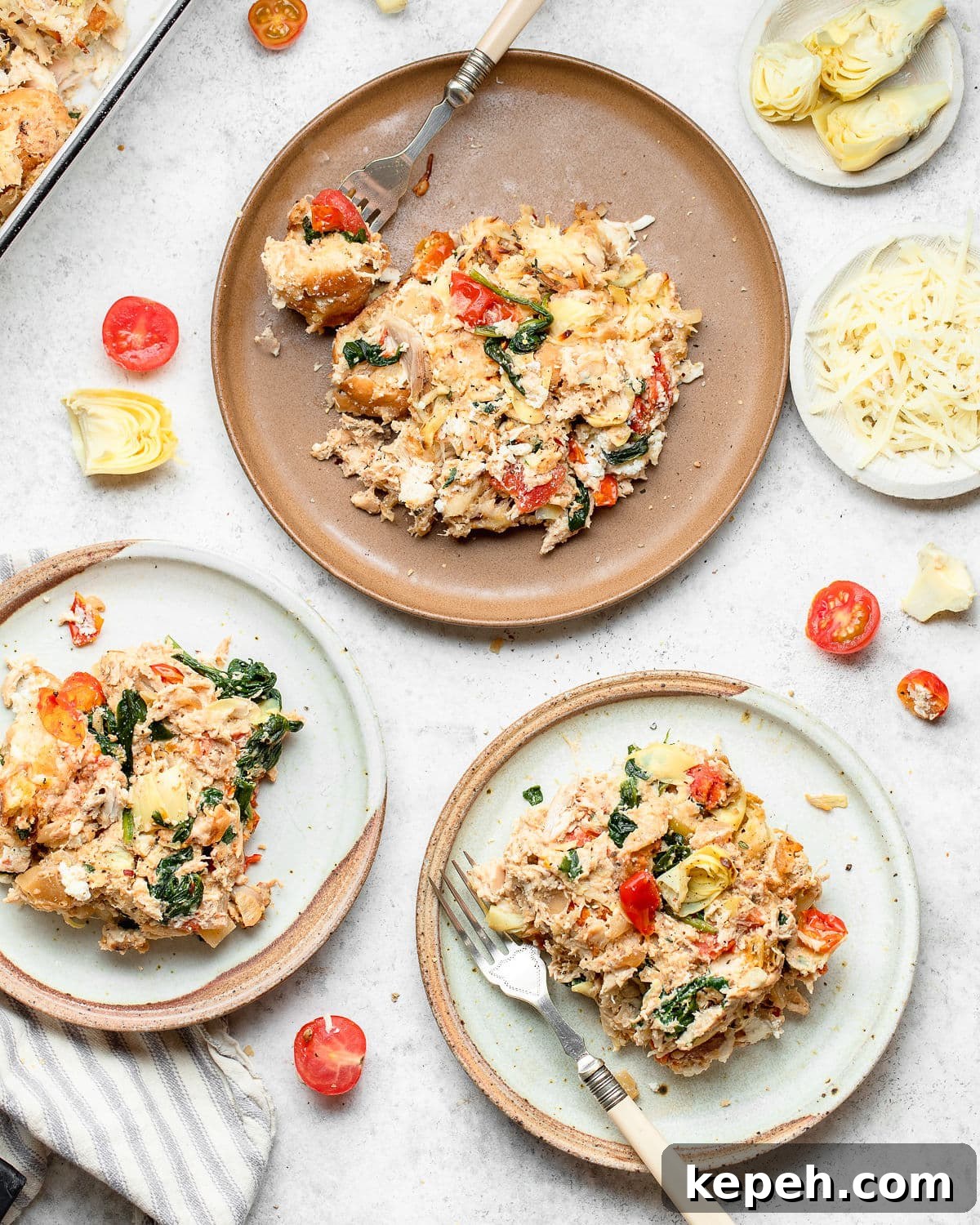 Spinach & Artichoke Chicken Bake with Creamy Cheese Crust 7 spinach artichoke chicken
