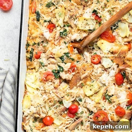 Spinach & Artichoke Chicken Bake with Creamy Cheese Crust 8 spinach artichoke chicken