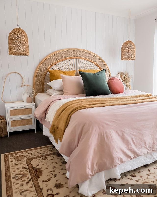 27 Earthy Boho Bedroom Design Ideas for Cozy, Natural Spaces 12 Vertical Shiplap