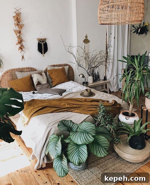 27 Earthy Boho Bedroom Design Ideas for Cozy, Natural Spaces 19 accent pillows