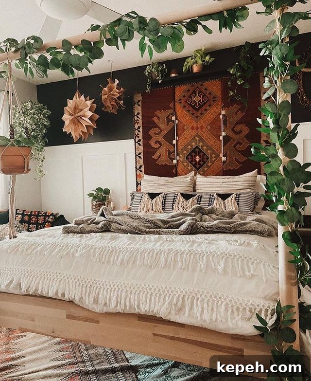 27 Earthy Boho Bedroom Design Ideas for Cozy, Natural Spaces 20 Canopy Bed