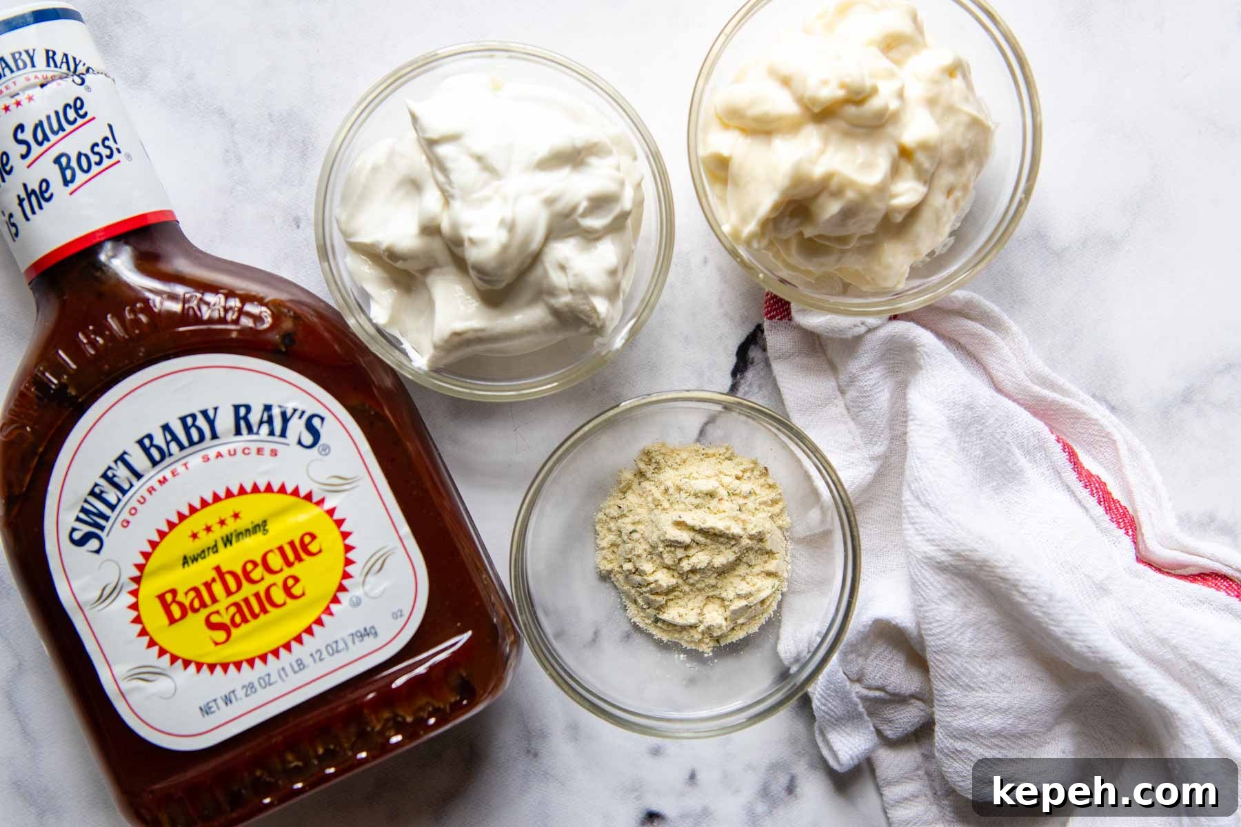 5-Minute BBQ Ranch Sauce & Dressing Recipe 3 the ingredients to make bbq ranch.