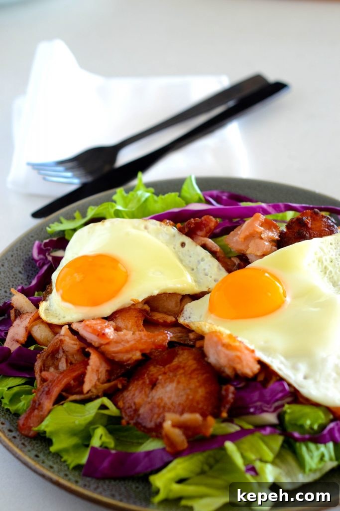 Crunchy Bacon and Egg Salad Recipe with Crispy Bits 3 bacon and egg salad