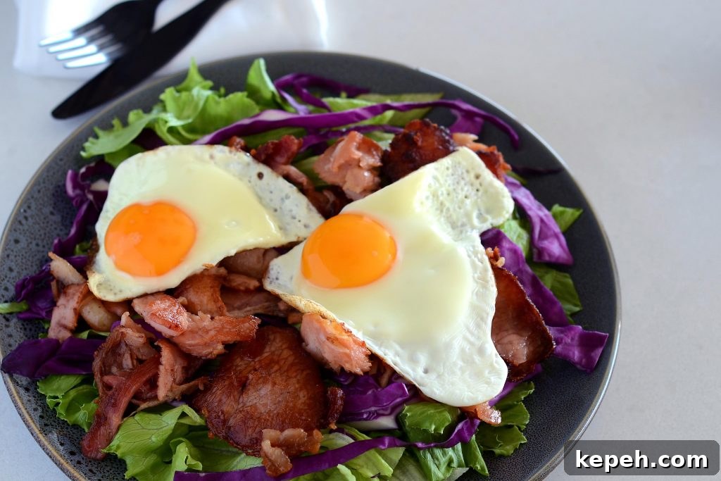 Crunchy Bacon and Egg Salad Recipe with Crispy Bits 4 bacon and egg salad