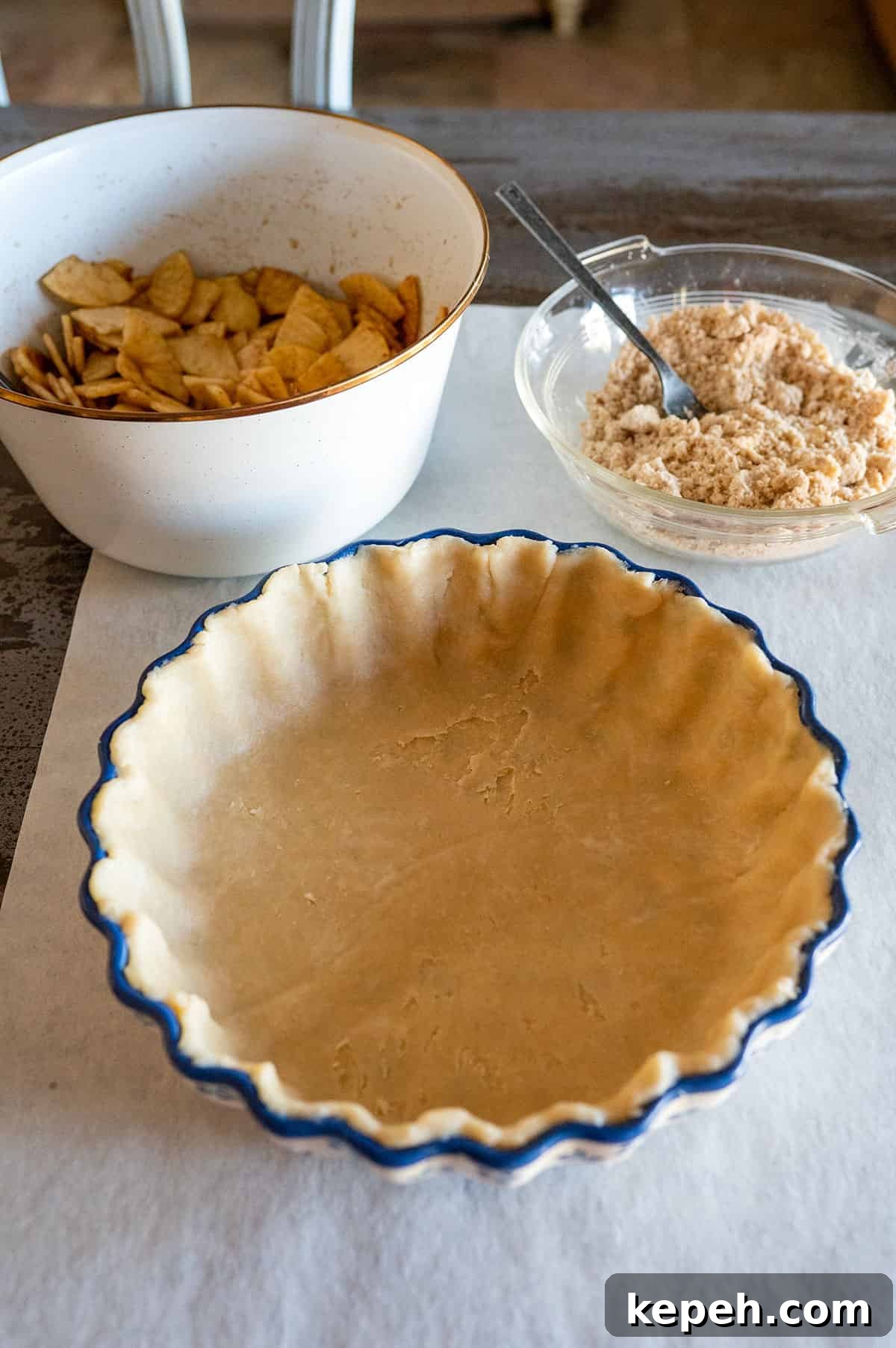 Flaky Pie Crust Recipe for Sweet and Savory Pies 9 pie crust formed in pie tin.