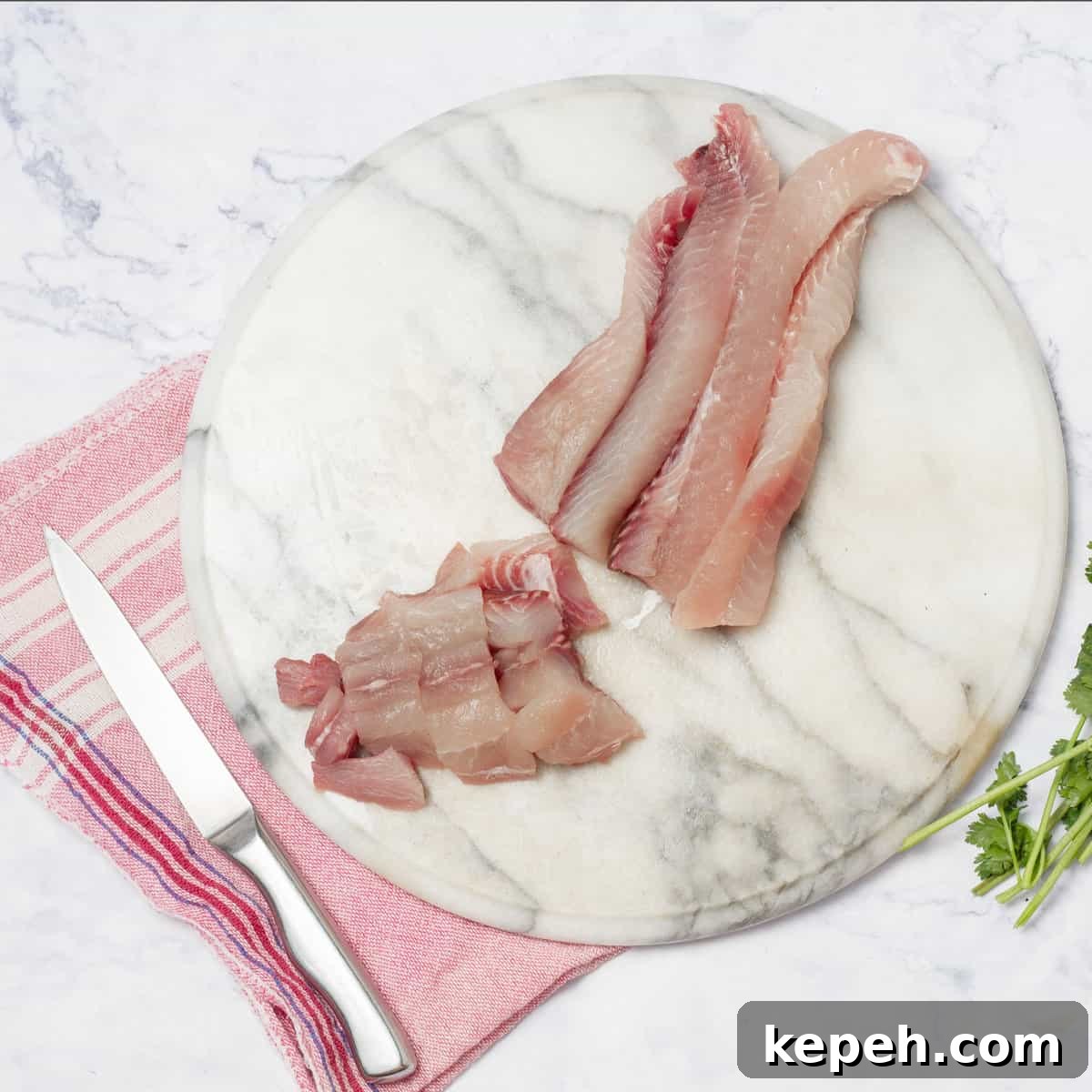 Low-Calorie Ceviche Recipe with WW Points Guide 4 The hake fillets diced into uniform, bite-sized pieces