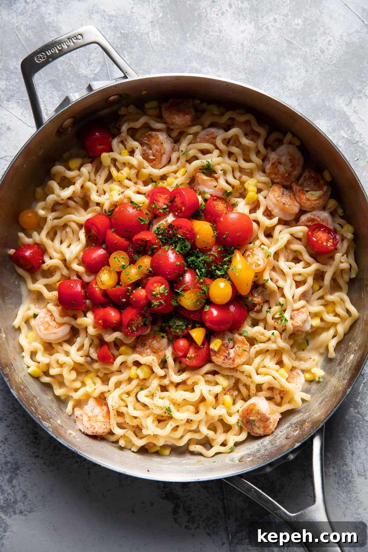 Creamy Summer Shrimp Pasta Recipe for Light, Zesty Meals 5 fusili pasta with shrimp corn and tomatoes