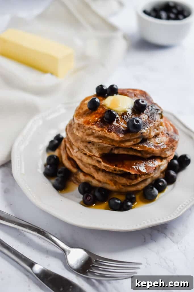 Fluffy Blueberry Buttermilk Pancakes with Maple Syrup 4 img 322 3