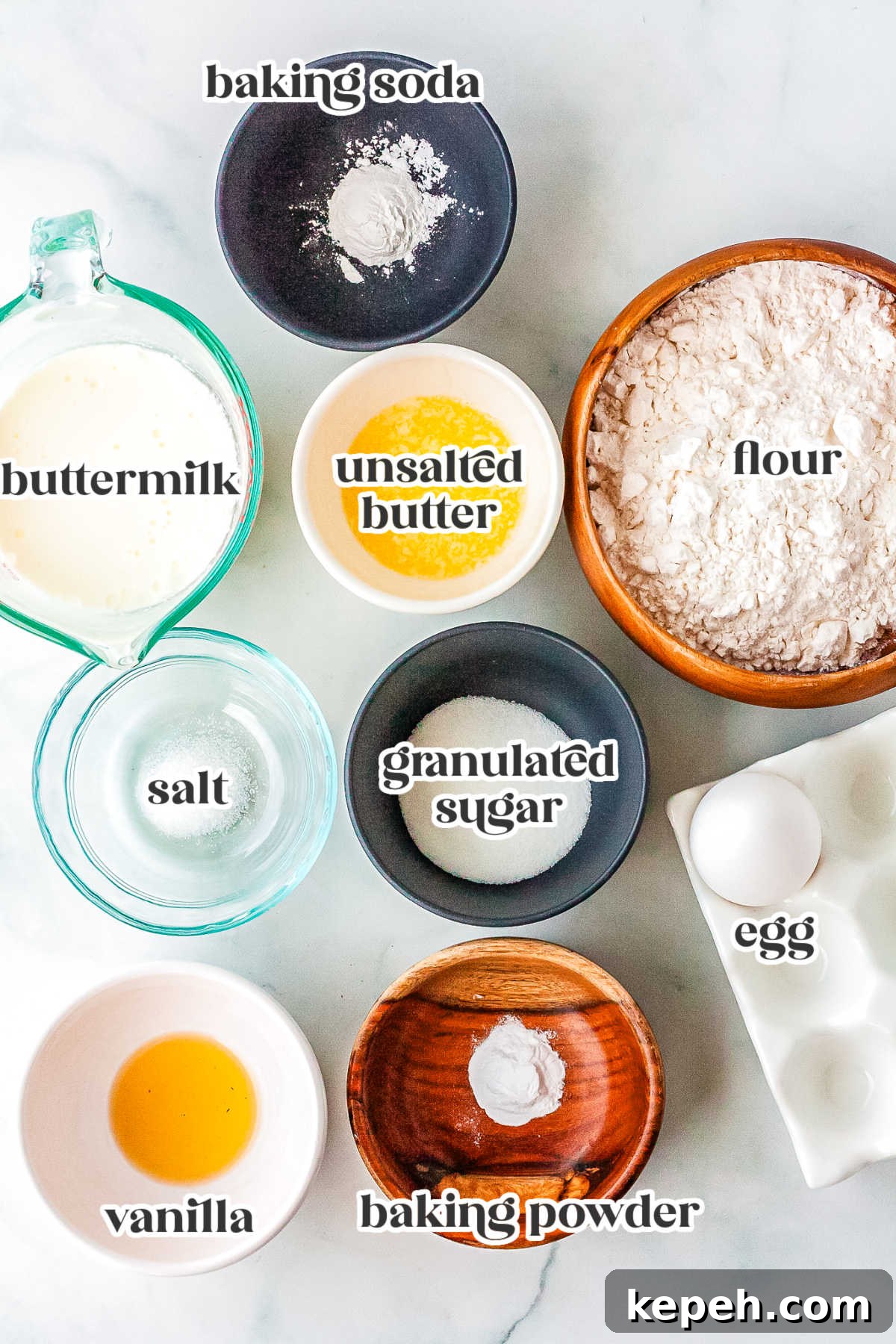 Crispy Dash Waffle Maker Recipes for Quick Breakfasts 4 The Dash waffle recipe ingredients with text overlay labeling each one.