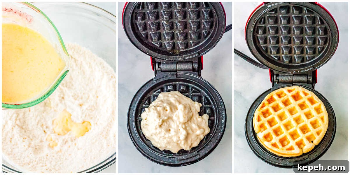 Crispy Dash Waffle Maker Recipes for Quick Breakfasts 6 The batter aded to the wafle maker and cooked until golden brown.