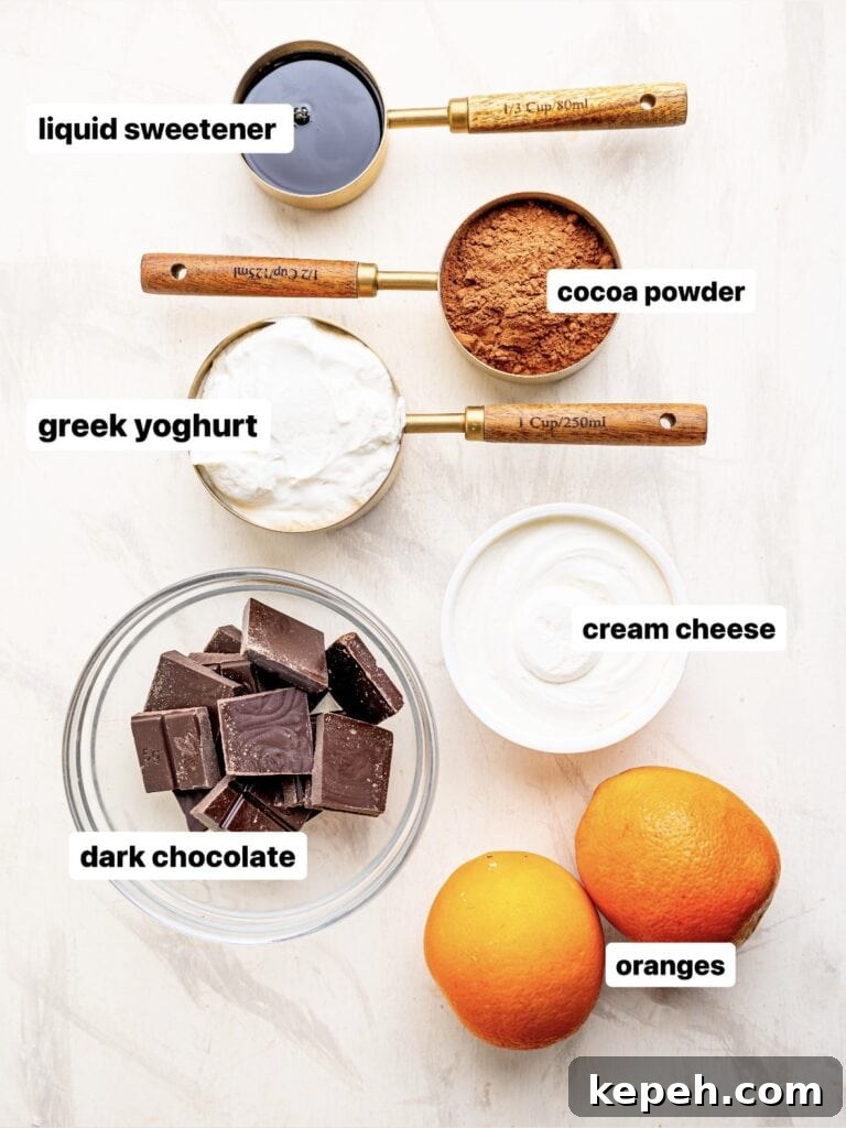 No-Bake Chocolate Orange Cheesecake Recipe for Chocolate Lovers 4 Ingredients for a healthy chocolate orange cheesecake.