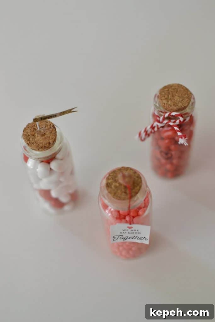looking down on 3 jars from above