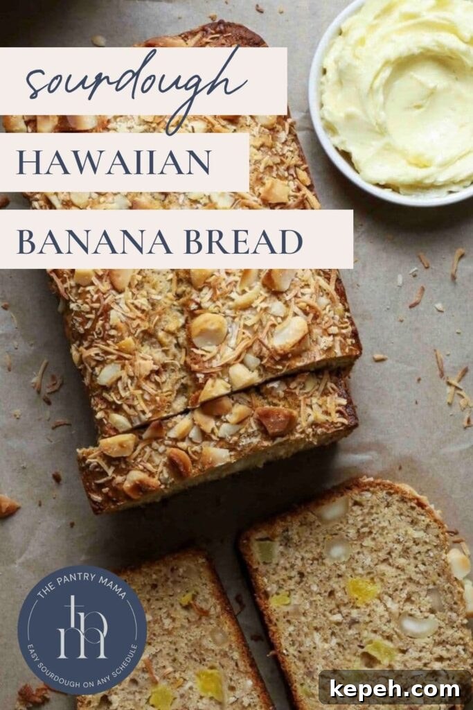 Sourdough Banana Bread with Hawaiian-Style Sweetness 11 sourdough Hawaiian banana bread Pinterest Pin