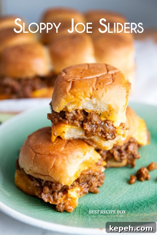 stacked sloppy joe sliders or pull apart sloppy joe sliders