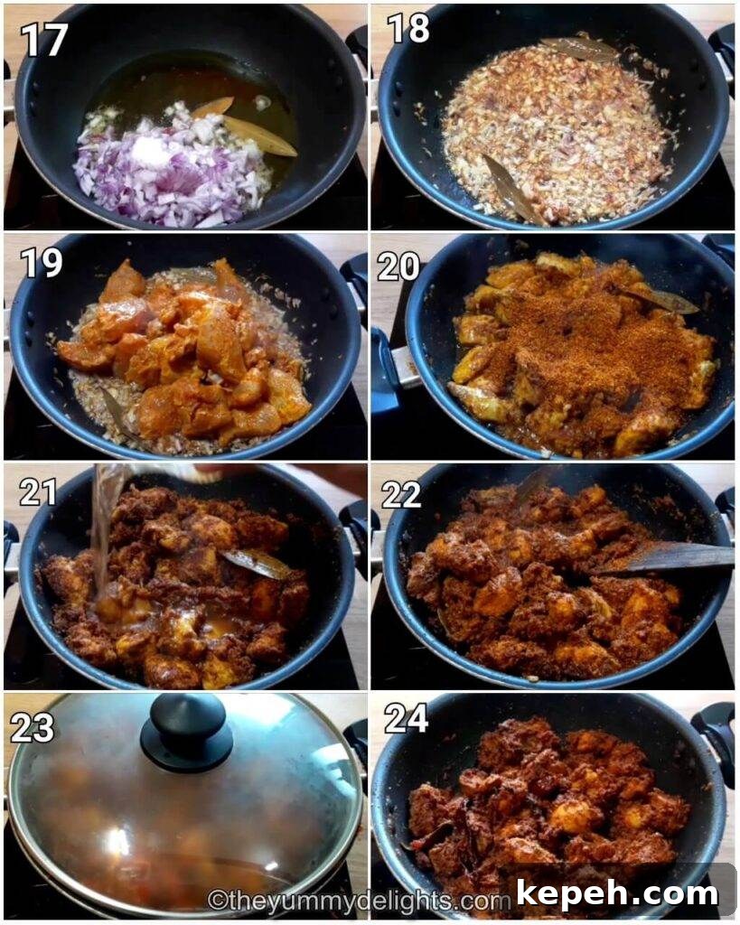 step by step image collage of making the chicken sukka