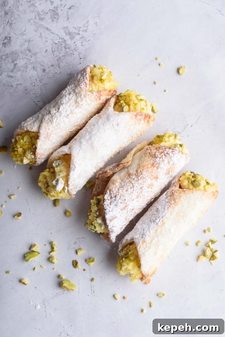 the completed air fryer cannoli recipe ready to be served