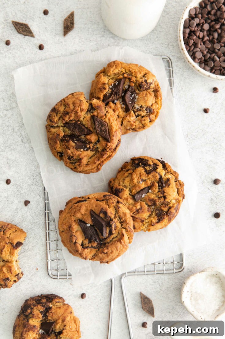 top down view of the completed air fryer cookies recipe