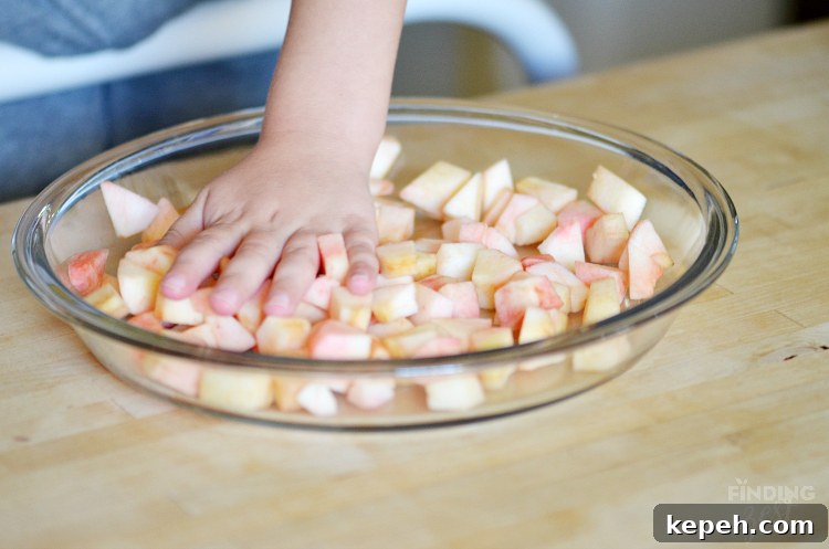 Chopped Apples for Apple Pumpkin Pie