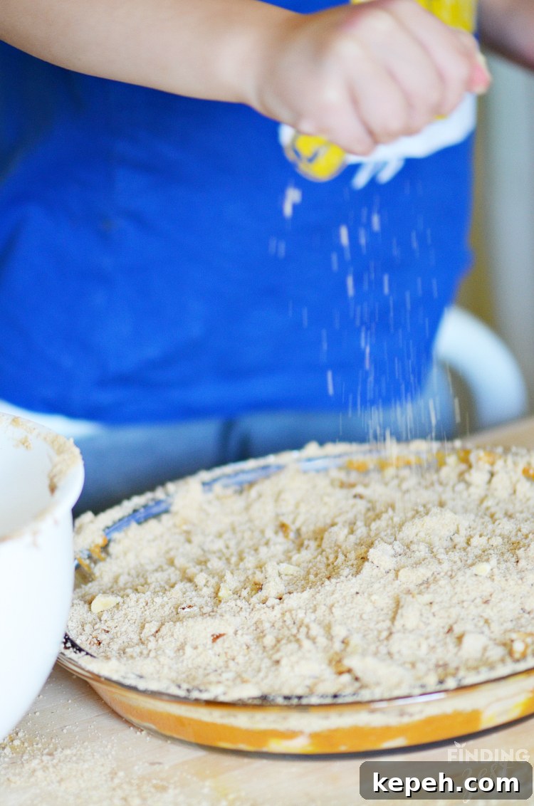 Adding Crumb Topping to Crustless Apple Pumpkin Pie