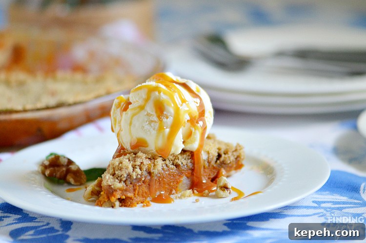 Combine two great flavors of fall in this Caramel Apple Pumpkin Pie. This crustless pumpkin pie is perfect for Thanksgiving dessert! Serve this pie topped with ice cream and caramel topping for a show-stopping crowd favorite!