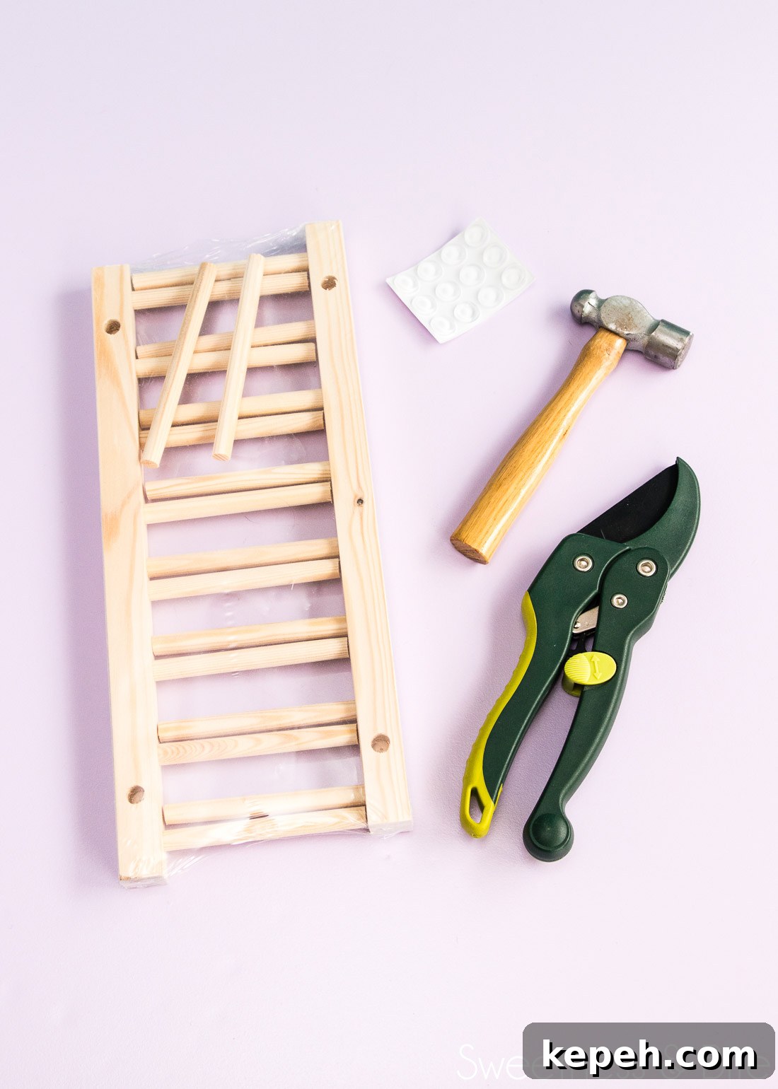 DIY Stand Mixer Attachment Organiser - Make your own handy organiser for your mixer attachments using a wooden plate rack.