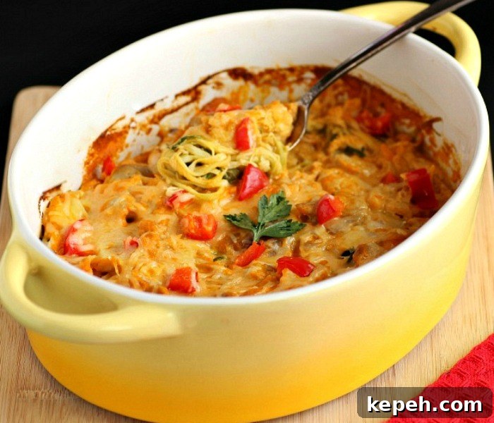 Buffalo Chicken Zoodle Bake with Creamy Cheddar Sauce 2 Creamy Buffalo Chicken Zucchini Noodle Bake- Low Carb, Keto and Gluten Free