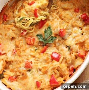 Buffalo Chicken Zoodle Bake with Creamy Cheddar Sauce 4 Creamy Buffalo Chicken Zucchini Noodle Bake- Low Carb, Keto and Gluten Free