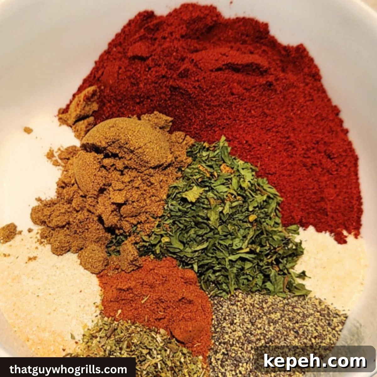 Smoked Brisket Rub Recipe for Tender, Flavorful BBQ 2 Homemade brisket rub ingredients in bowl