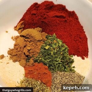 Homemade brisket rub ingredients in bowl