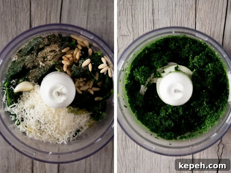 Step by step photos for making pesto pasta sauce Step by step photos for making pesto pasta sauce