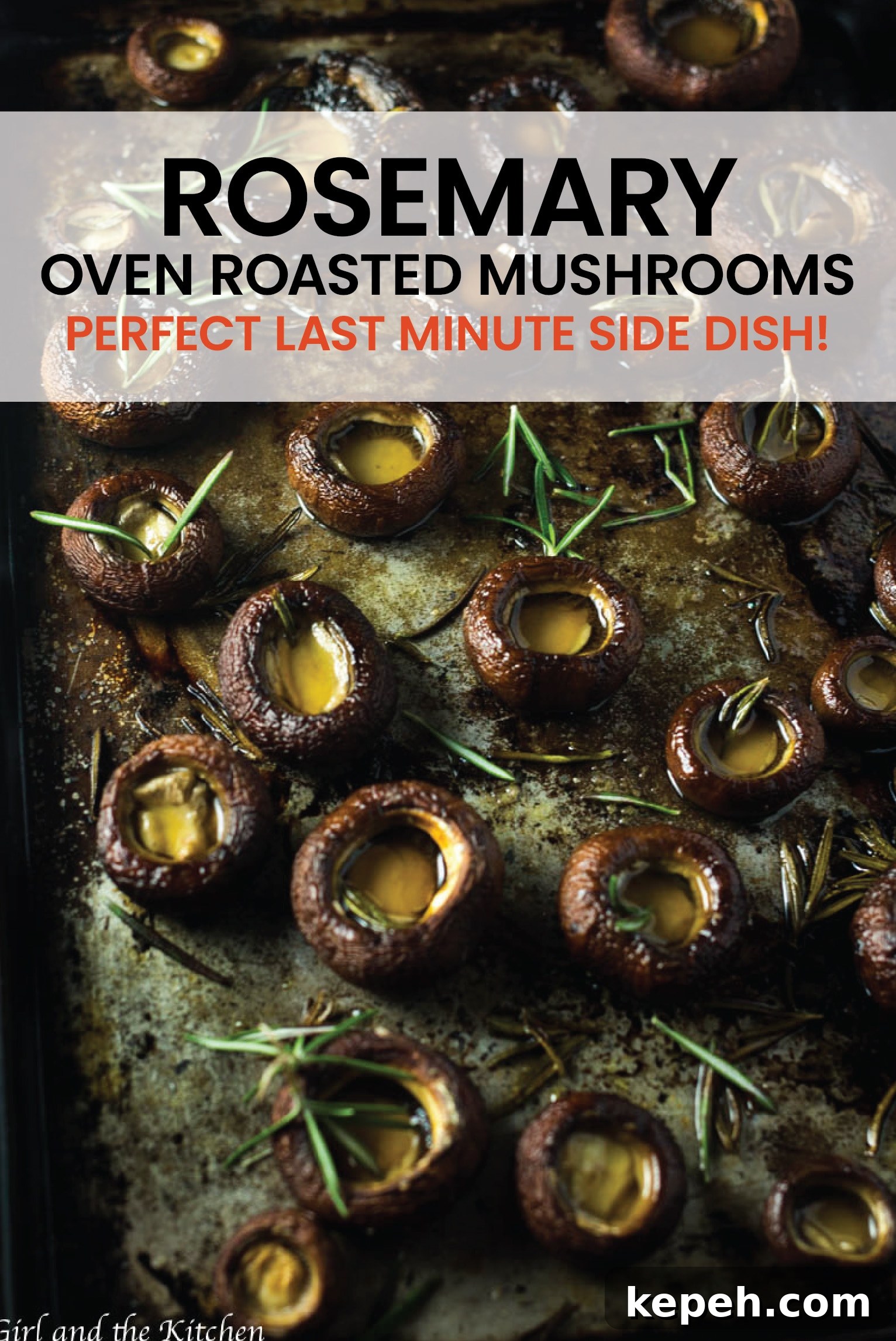 These rosemary oven roasted mushrooms are the perfect last minute side dish! #mushroom