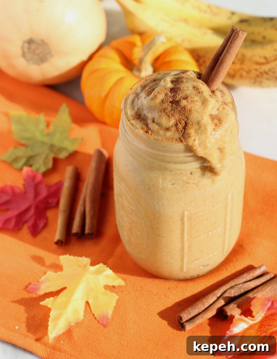 Paleo Pumpkin Spice Smoothie (AIP) - this creamy Fall-inspired smoothie is a healthy and delicious way to start your day! | fedandfulfilled.com