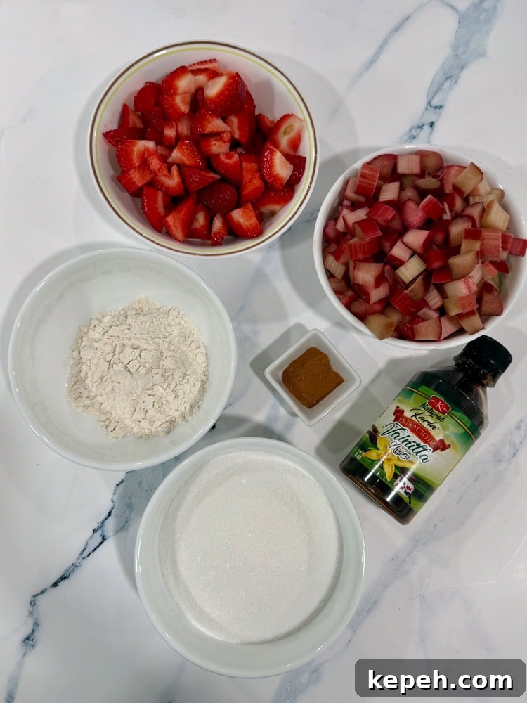 Strawberry Rhubarb Pie Recipe: Sweet-Tart Summer Dessert 6 ingredients for Strawberry Rhubarb Pie filling