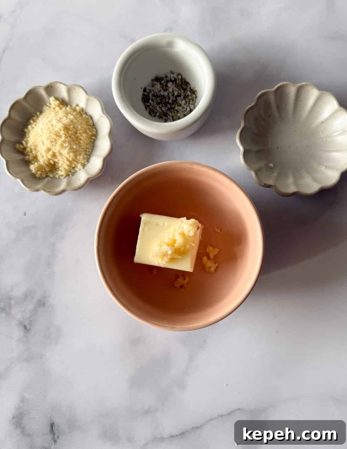 Garlic Butter Microwave Cauliflower Recipe for Quick Sides 8 a small bowl of butter with garlic