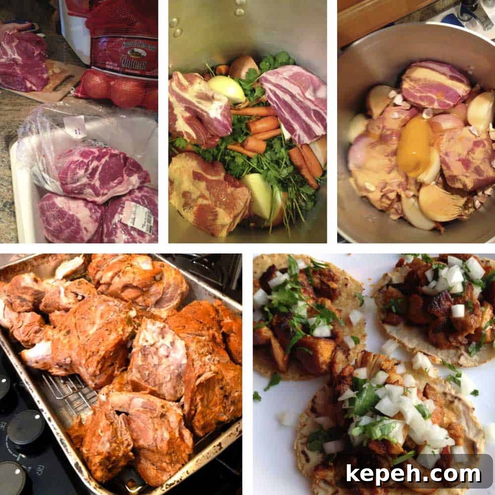prep photos of original carnitas recipe post 2013