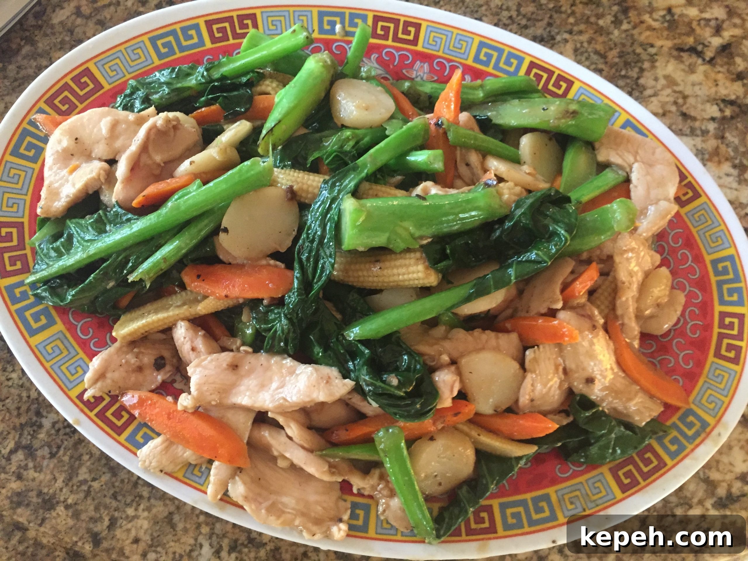 Stir fry vegetables with meat