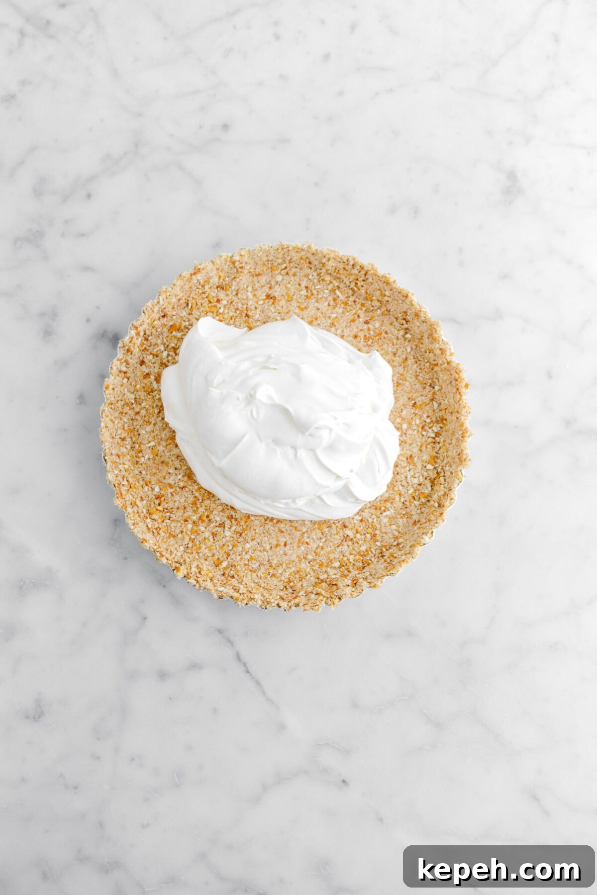 Strawberry Mascarpone Tart with Crunchy Pretzel Crust 15 mascarpone mixture piled into tart crust.