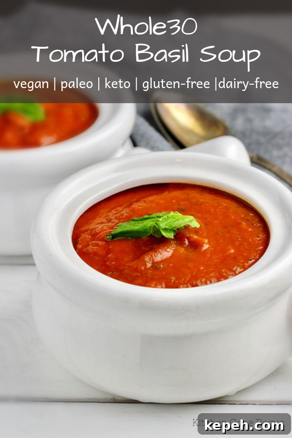 Tomato Basil Soup: Vegan Whole30 Recipe for Comfort Meals 5 vegan whole30 tomato basil soup