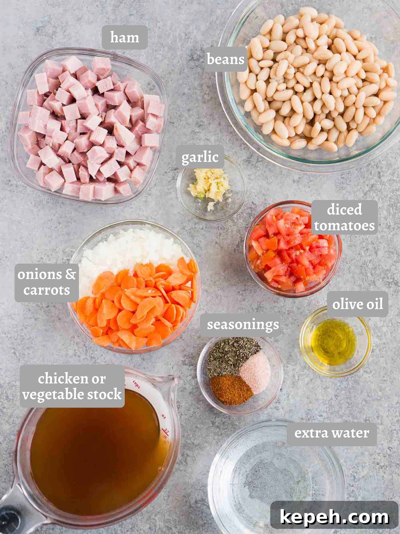 Instant Pot Ham and White Bean Soup Recipe 4 ham and white bean soup ingredients