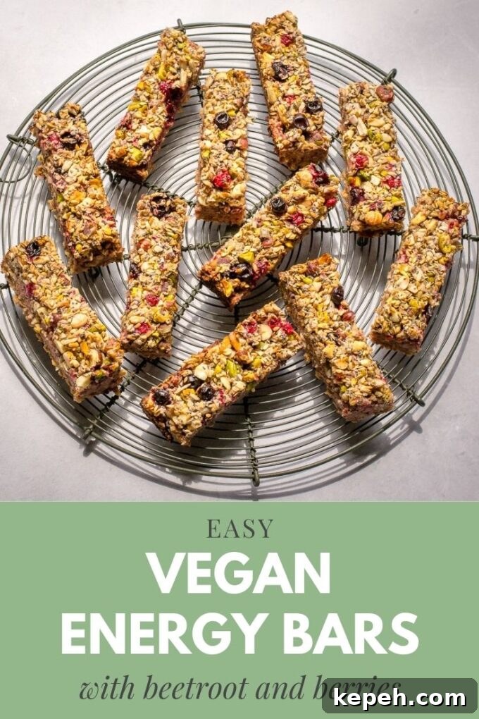 Beetroot & Berry Vegan Energy Bars — Protein-Packed Snack 4 Pinterest pin for vegan energy bars